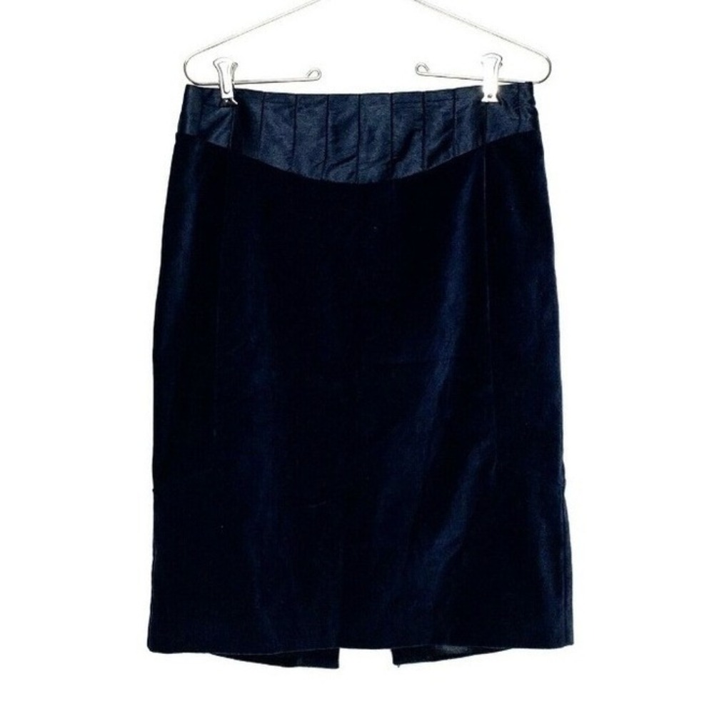 CLUB MONACO Navy Pencil Skirt Womens Size 4 Lined Velvet Corduroy‎
